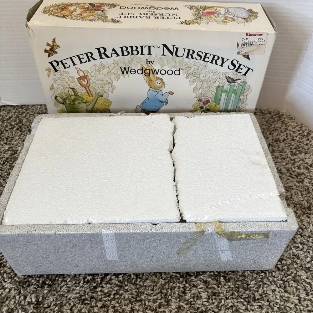Vintage Wedgwood Peter Rabbit Nursery Set in Box – Beatrix Potter Plate Bowl Mug
